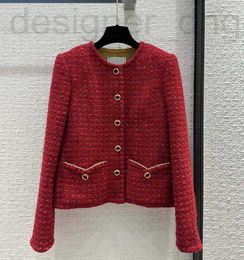Women's Jackets designer A small fragrant jacket with a sense of atmosphere, elegant temperament, and contrasting color woven soft denim cardigan top