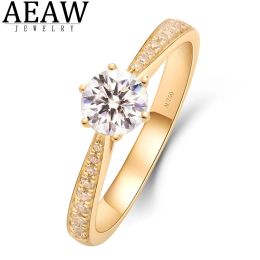 Rings 100% Sterling Sier Ring 0.5ct Moissanite Diamonds Fine Jewellery Engagement Wedding Rings for Women