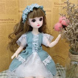30cm Doll BJD16 Multiple Hair Color Brown Big Eyes 22 Removable Joints Matching Fashion Clothes Accessories Toy Gift 240122