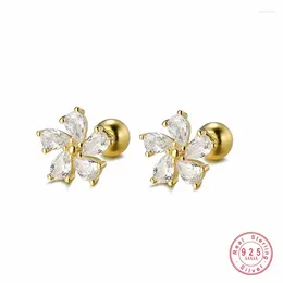 Stud Earrings 925 Sterling Silver Inlaid Zircon Snowflakes For Women Fashion Earrrings Jewerly Wedding Gift Sparkling Ear Studs