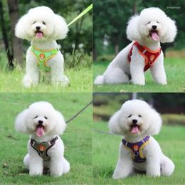 Dog Collars Pet Harness With Leash Set Cat Walking Reflective Vest Strap For Puppy Breathable Adjustable Chest Rope Supplies