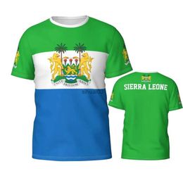 Men's T-Shirts Custom Name Number Sierra Leone Flag Emblem 3D T-shirts For Men Women Tees jersey team Clothes Soccer Football Fans Gift T shirt