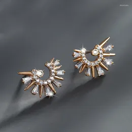 Stud Earrings CHULAM Jewel The Style Of Noble Fashion Zircon And Plated With 18 Karat Gold Earings For Women