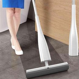 Eyliden Automatic Self-Wringing Mop Flat with PVA Sponge Heads Hand Washing for Bedroom Floor Clean 210830307v