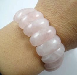 Bracelets Natural Rose Quartzs bracelet energy Bangles Stretch Chain Natural Stone inradius chunky Bracelets Jewellery P22