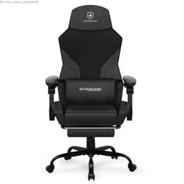 Other Furniture GTRACING Mesh Faux Leather Office Gaming Chair with Footrest Black Q240129