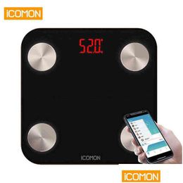 Household Scales Digital Bathroom Weight Scale Electronic Body Fat Weighting Floor Bmi Bluetooth Smart Nce Electronique H1229 Drop D Dh3Sm