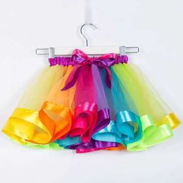 Kjolar girks tutu kjol baby flicka kjolar småbarn prinsessa pettiskirt fest dans regnbåge tyll kjolar flickor kläder barn kläder