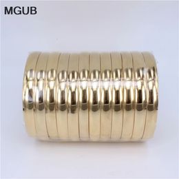12pieces/set Gold-Colour 316L stainless steel jewelry Bracelets Bangles For women Bangles jewelry SZ019 240125