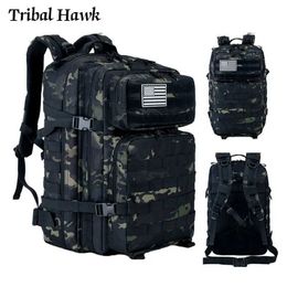 Hiking Bags Army Backpack Military Tactical Molle Assault Rucksack 3P Men Outdoor Hiking Camping Hunting Large Capacity Waterproof Bag 50L YQ240129