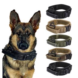 Collars Double Tactical Dog Collar Military Training Heavy Big Dog Collar Nylon for German Shepherd Large Dog Outdoor Accessories