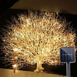 Solar String Fairy Lights Warm White 5M 50 LED Waterproof Outdoor Garland Solar Power Lamp Christmas For Garden Decoration297E