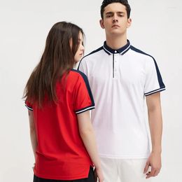 Men's Polos 2024 Summer Fashionable Ice-Silk Breathable Couples Smart Business Short Contrast Color Daily Male Female Polo Shirt