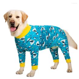 Dog Apparel Cartoon Print Cotton Pyjamas For Dogs Cute Male Female Clothes Large Big Jumpsuits Overalls