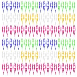 Cloisonne 120Pcs Plastic Tweezers For Kids Beads Projects Craft Science Forceps Tools School Use DIY Crafts Jewellery Making