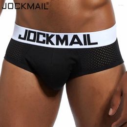 Underpants JOCKMAIL Brand Men Underwear Sexy Briefs Hollow Mesh Shorts Calzoncillos Slip Quick Drying Breathable Cotton Gay