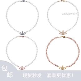 necklace viviane vivienen westwoods designer necklace for women satellite planet Saturn Pearl Necklace with Lobster Clasp