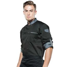 Others Apparel Adjustable Chef Jacket Long Sleeve Chef uniform men Unisex Cook Coat Restaurant Hotel Kitchen Wear Waiter work clothes