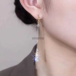 Stud New Crystal Tassel Earrings Buckle Earrings for Women Simple Elegant Prom Accessories Wedding Jewelry Birthday Anniversary Gifts YQ240129