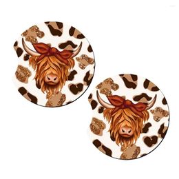 Table Mats Farm Style Wooden Cow Non-slip Coasters Cup Mat Heat Protection