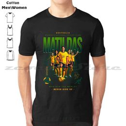 Men's T-Shirts Matildas 100% Cotton Men And Women Soft Fashion T-Shirt Matildas Womens National Soccer Team Football Aussie 2023 Kangaroo Sam