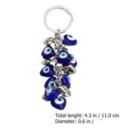 Keychains Lanyards L Turkish Blue Evil Eye Keychain Sier Lucky Key Ring Devil Eyes Chain Jewelry Craft Drop Delivery Ambbi Fashion Dhi07