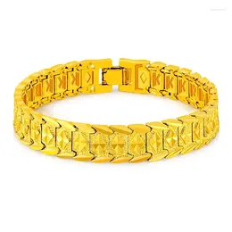 Charm Bracelets SAIYE 24K Gold Bracelet Plating Korean 20CM Men's Hip Hop Jewellery Gift