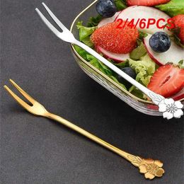 Dinnerware Sets 2/4/6PCS Small Fork Fashion Rustproof Smooth Edges Corrosion Resistance Without Burrs Cherry Tableware Creative Fruit Forks