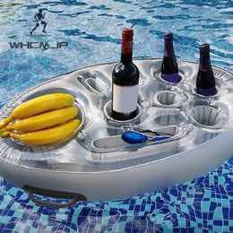 Other Pools SpasHG Summer Party Bucket Cup Holder Inflatable Pool Float Beer Drinking Cooler Table Bar Tray Beach Swimming Ring Accessories YQ240129