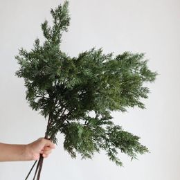 Decorative Flowers 30.7" Natural Touch Faux Winter Cedar Branch-Green High Quality Artificial Pine Plant Office/Wedding/Home Decoration /