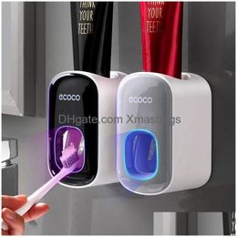 Toothbrush Holders Ecoco Matic Tootaste Hine Sticker Wall Bathroom Accessories Waterproof Squeeze Bracket Inventory Wholesale Drop D Dho6O