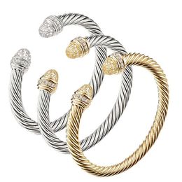 DY Twisted Classic Luxury Bracelet Designer Fashionable Stainless Steel Titanium Wire Rope Women's Fashion with Diamond Hand Jewelry Party Wedding Gift 2024