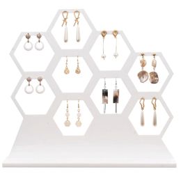 Necklaces Natural White Honeycomb Jewellery Earrings Necklace Storage Rack Holder Jewellery Display Stand Up to Hold 9 Earrings