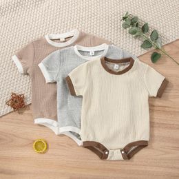 Rompers CitgeeSummer Infant Baby Girls Boys Short Sleeves Bodysuit Bottom Button Casual Clothing