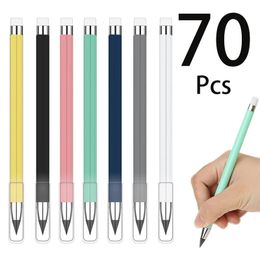 70Pcs Inkless Pencil Reusable Everlasting Pencil with Eraser Forever Pencils for Home School Office Writing Drawing 240118