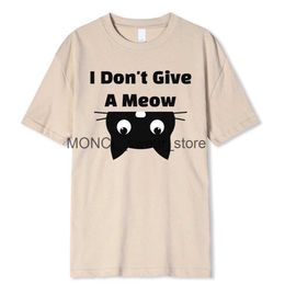 Men's T-Shirts I Don'T Give A Meow Black Cat Men Tshirt Fashion Cotton Tee Clothes High Quality Breathable Tshirt Summer Loose Oversized TopsH24129