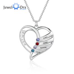 Pendants Personalised Family Birthstone Necklaces for Wife Custom 15 Kids Name Love Heart Pendants Mothers Day Gifts for Grandma Nana