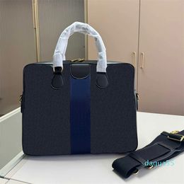 Laptop Bags Striped lattice Business unisex Briefcase designer Handbags Business Women Bags warhorse Shoulder Bags