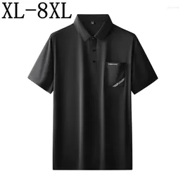 Men's Polos 7XL 8XL 6XL Summer Fashion Polo Shirt Men Short Sleeve Mens Casual T-shirts Breathable Male Shirts With Pocket