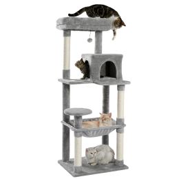 Scratchers Luxury Cat Tree Multilevel Cat Climbing Tower with Scratching Post Sturdy Activity Center with Hammock Lovely Cat House