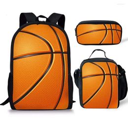 School Bags Belidome Cool Basketball Design 3Pcs Set For Teen Boys Girls Schoolbag Backpack Student Bookbag Mochila Infantil