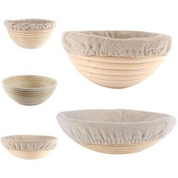 Durable Round Rattan Basket Banneton Brorm Bowl Bread Proofing Proving Baskets Kitchen New Year1221b