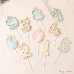 2PCS Candles New Sequins Digital Candle Birthday Number Cake Candle 0 1 2 3 4 5 6 7 8 9 Cake Topper Girls Boys Baby Party Supplies Decoration