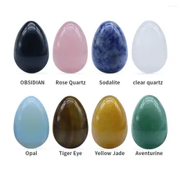 Decorative Figurines 1PC Yoni Egg Natural Stones Green Aventurine Blue Point Jade Hand Polished Healing Decor Gift Crystal Quartz Mini