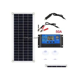 & Vehicles Accessories Waterproof Car Solar Panel Kit 30W 100W 300W 12V Usb Charging Board with Controllerfor for Dhpov
