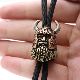 Crystal Brass Copper Viking Man Knife Beads Lanyard Paracord Pendants DIY Outdoors Tools Jewelry Pendant Keychain Accessories