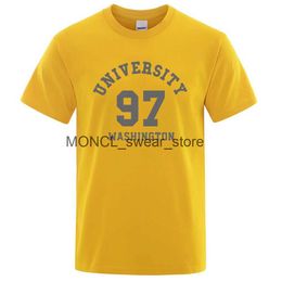 Men's T-Shirts University 97 Washington Hip Hop Letter Goth Clothes Men Loose Oversize T-Shirts Summer Tshirts Cotton T-Shirt Casual Loose TopsH24129