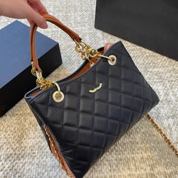 Airport Bag Designer Women Shoulder Bag 30cm Caviar Bag Leather Double Color Diamond Plaid Gold Hardware Metal Buckle Luxury Handbag Matelasse Chain Crossbody Bags