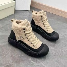 Boots Women's Winter Ankle Boots New Casual Sports Warmed Skateboard Shoes Woman Platform Plus Plush Snow Boot Footwear Botas De MujerL2401