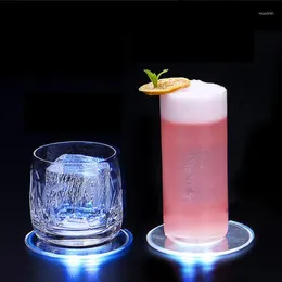 Table Mats Led Glow Cup 10cm Luminous Bottle Stickers Lamp For Holiday Patry KTV Bar Cocktail Vase Decor